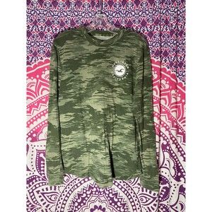 Hollister Long Sleeve Shirt Green Camouflage Camo Medium